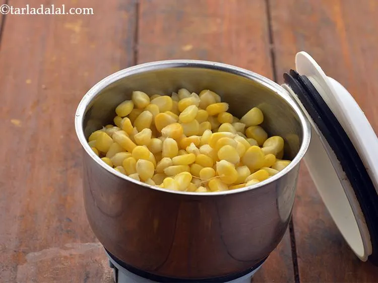 स्टेप 8 – एक बार ठंडे हो जाने पर, मकई के दानें को …