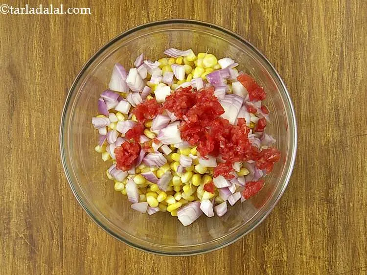Step 8 – Next, add the finely chopped tomatoes. Before adding, we have deseeded them which is totally …