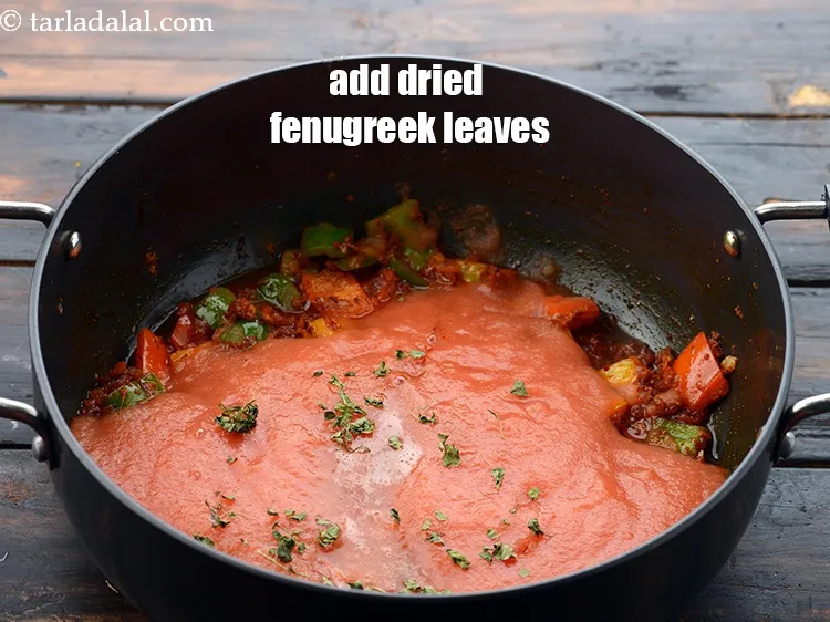 Step 21 – Add 1/2 tsp&nbsp;<a href="https://www.tarladalal.com/glossary-dried-fenugreek-leaves-kasuri-methi-374i">dried fenugreek leaves (kasuri methi)</a>.&nbsp;