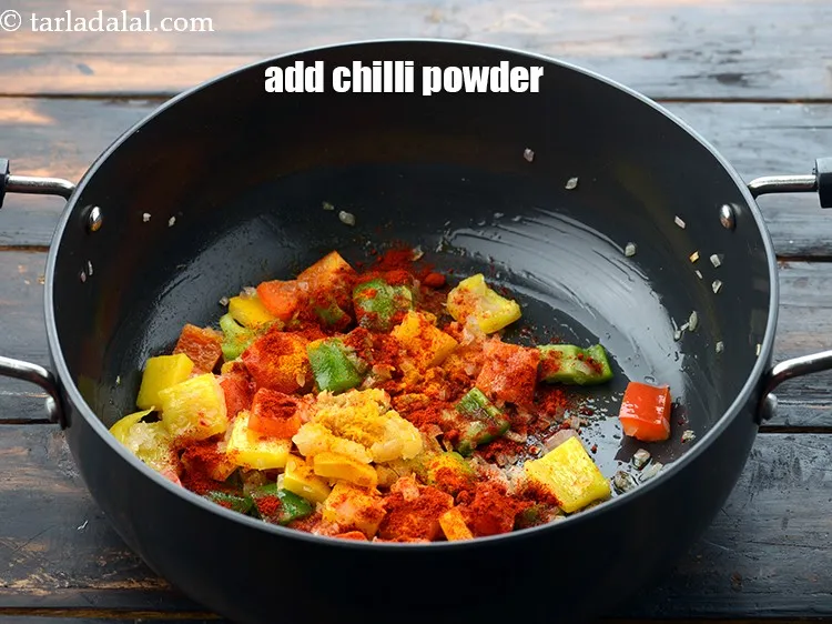 Step 17 – Add 1 tsp&nbsp;<a href="https://www.tarladalal.com/glossary-chilli-powder-red-chilli-powder-339i">chilli powder</a>.