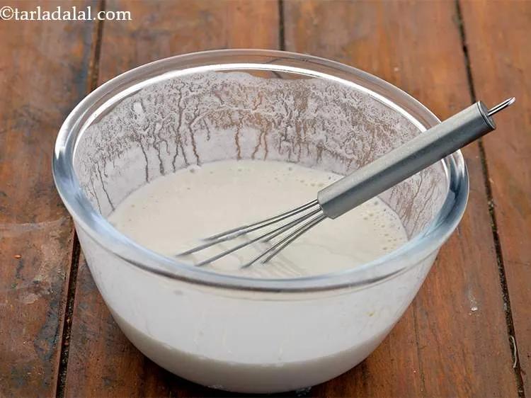 Step 14 – In a small bowl mix the plain flour and water. Mix well and see that …