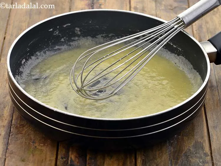 Step 3 – Stir and cook for half a minute, you will see the flour becomes frothy and …