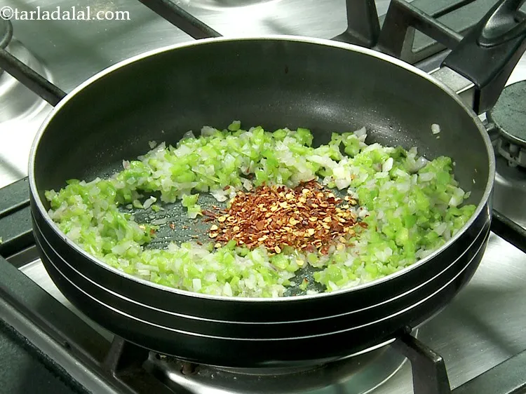 Step 18 – Add the chilli flakes. Add as per the spice level you prefer.