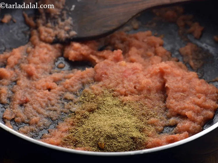 Step 17 – Add corainder-cumin seed powder.&nbsp;