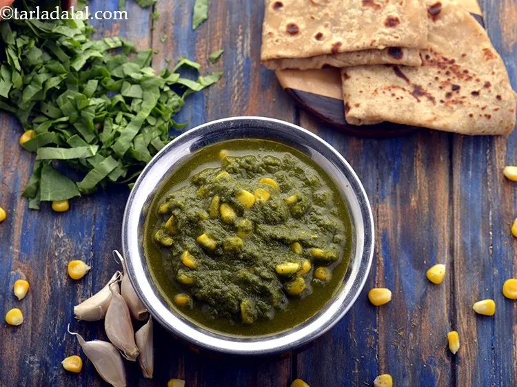 Step 26 – Serve&nbsp;<strong>corn palak sabzi | sweet corn spinach sabzi | healthy&nbsp;corn spinach&nbsp;vegetable |</strong>&nbsp;hot with <a href="https://www.tarladalal.com/Phulka-Recipe-Indian-Chapati-Recipe-4392r">phulkas</a> …