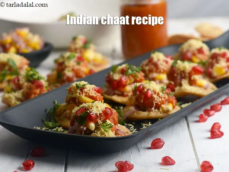 Step 35 – Serve <strong>corn sev puri recipe | sweet corn sev puri | Indian chaat recipe |</strong> …