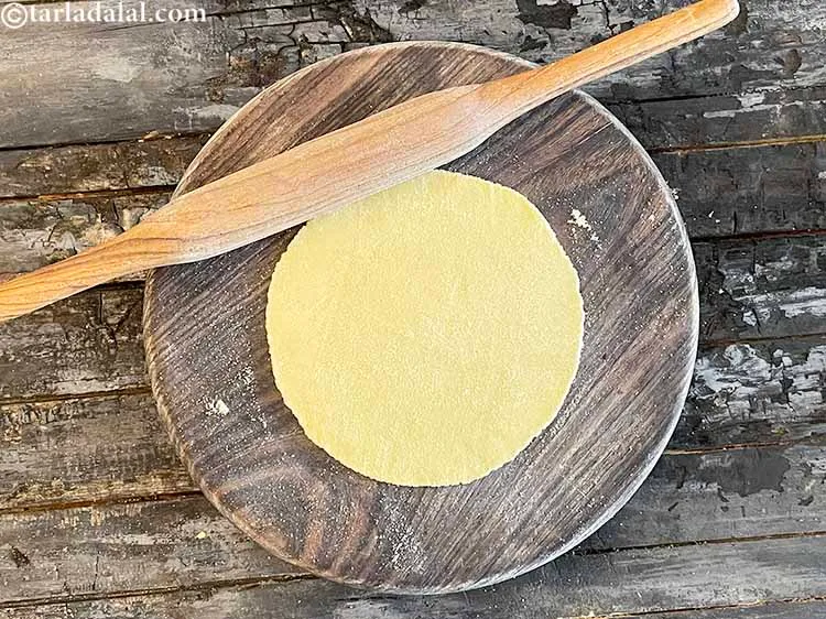 Step 15 – Roll out the dough into 6&quot; (150 mm. ) or 9 &quot; (225 mm. ) …