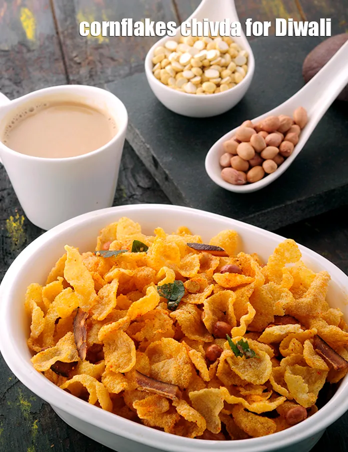 Step 32 – Serve <strong>corn flakes chivda recipe | cornflakes chivda for Diwali | dry snacks for tiffin …