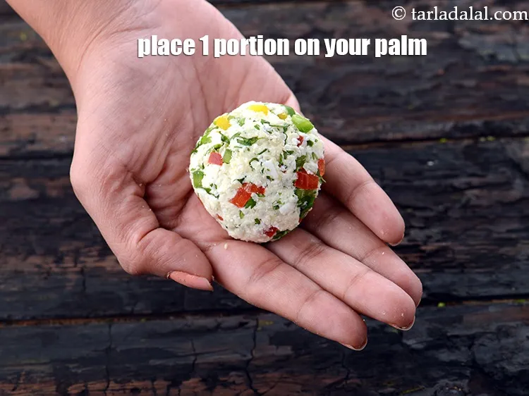 Step 16 – Place 1 portion on your palm.