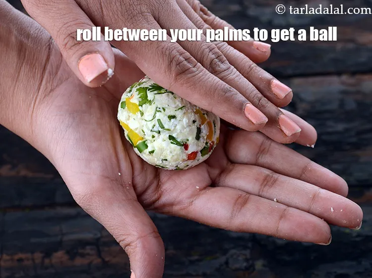 Step 17 – Roll it in between your palms to get a uniform smooth ball.&nbsp;