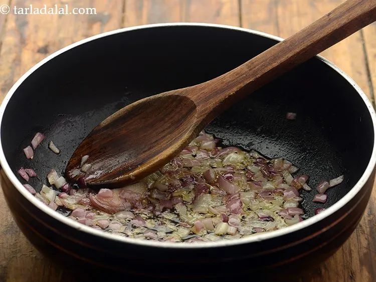 Step 4 – Saute on a medium flame for 1 minute of until translucent.&nbsp;