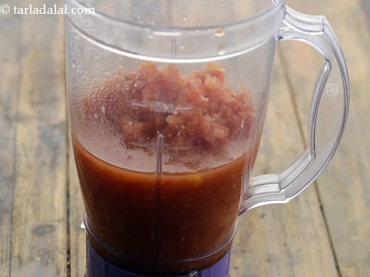 Step 8 – Allow the mixture to cool completely and transfer to a mixer jar