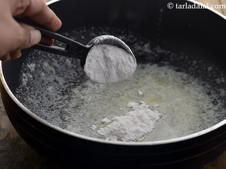 Step 12 – Once the butter has melted, add the plain flour. You can also make use of …