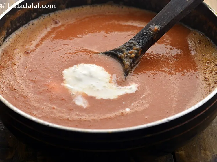 Step 20 – Finally, some fresh cream. For a vegan cream of tomato soup, use oil instead of …
