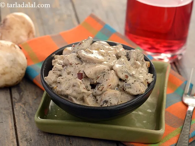 Step 15 – Serve <strong>creamy mushrooms recipe | easy creamy mushrooms | Indian creamy mushrooms in 20 minutes</strong> …