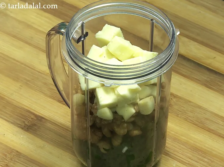 Step 22 – Add cheese cubes. Processed cheese can be swapped with parmesan cheese if available.