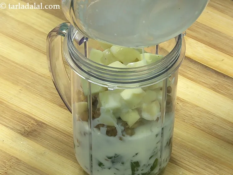 Step 23 – Pour &frac12; cup of milk.