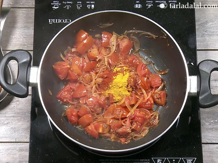 Step 16 – Then add turmeric powder.&nbsp;