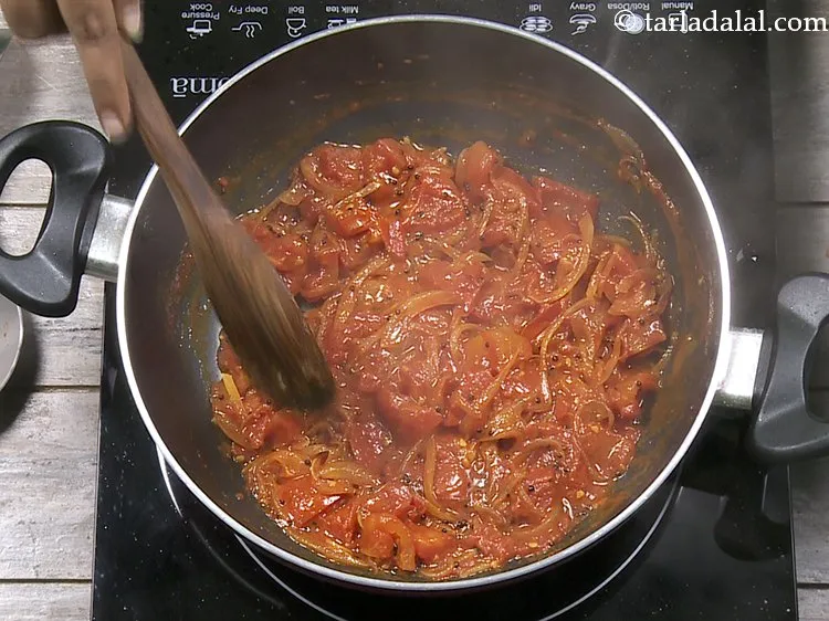 Step 19 – Mix well and cook on medium flame for 5 minutes, while stirring occasionally. All the …