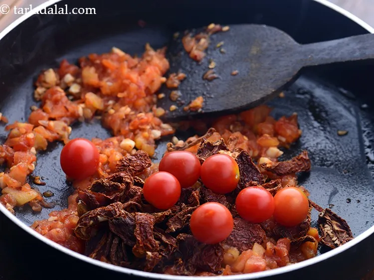 Step 9 – Add cherry tomatoes.&nbsp;