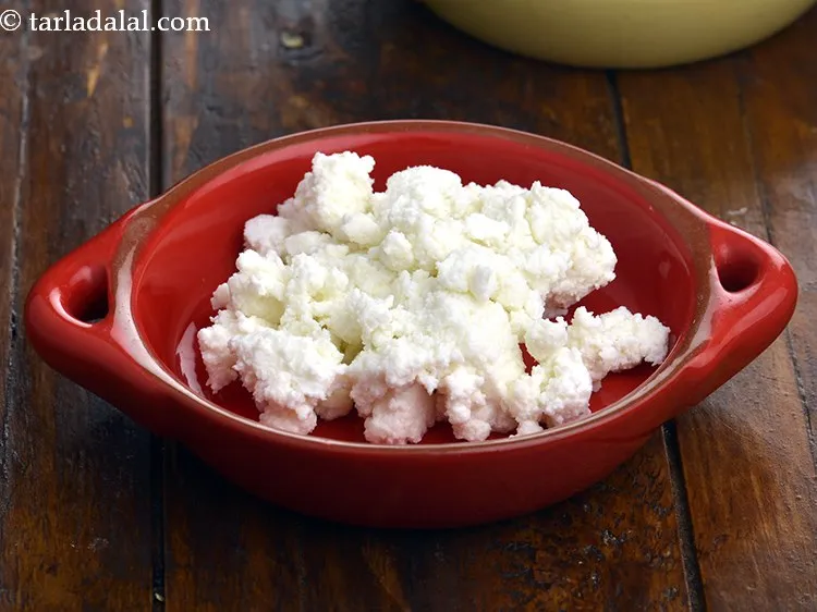 Step 14 – <strong>For the mixture of cottage cheese balls</strong>, add 3/4 cup&nbsp;<a href="https://www.tarladalal.com/glossary-crumbled-paneer-997i">crumbled paneer (cottage cheese)</a> in …