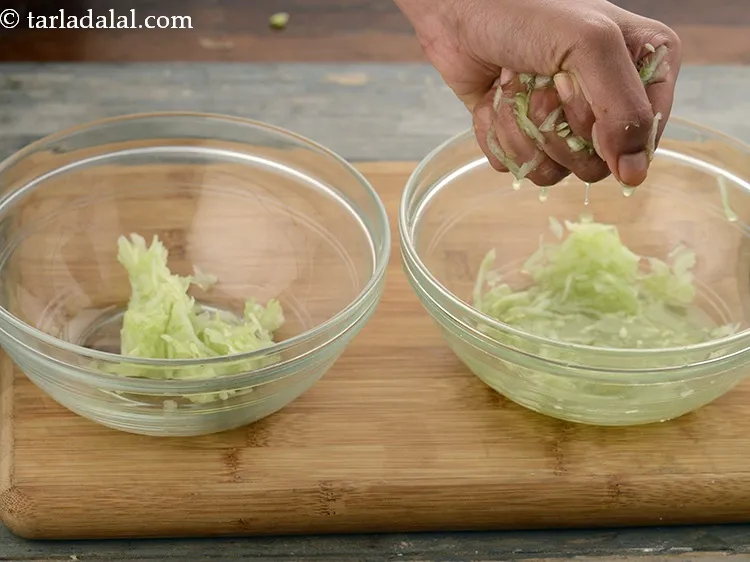 Step 30 – Squeeze out the excess water from the cucumber. This is necessary to get the perfect …