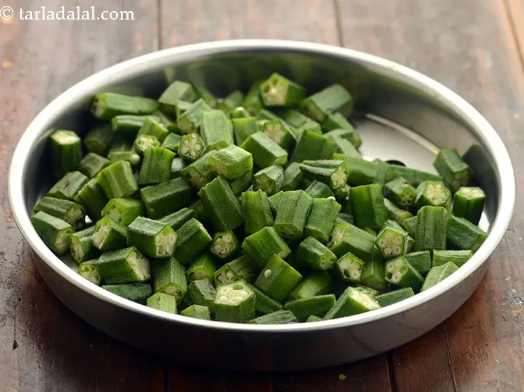 Step 2 – To prepare&nbsp;<strong>dahi bhindi recipe | healthy dahi bhindi recipe | Rajasthani dahi bhindi | okra …