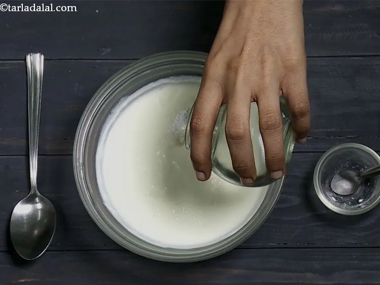 Step 3 – Add the powdered sugar.&nbsp;Add the salt and &frac14; cup of water.