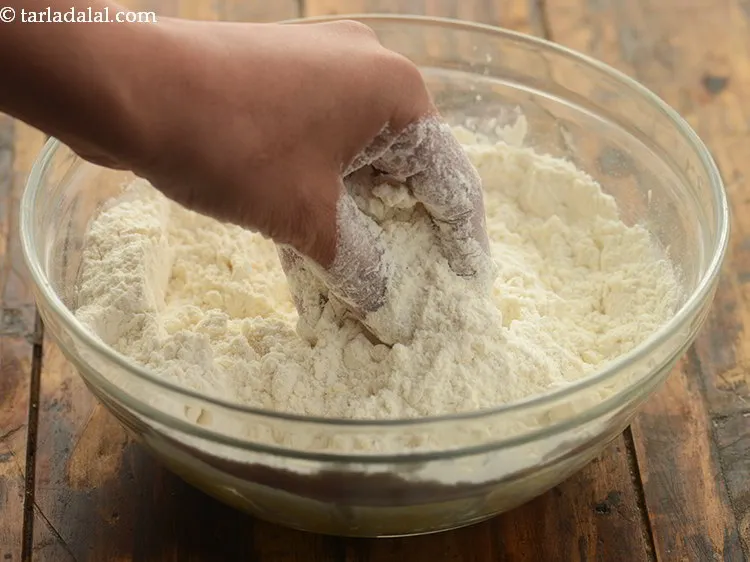 Step 6 – Combine all the ingredients and mix well to form a breadcrumb-like texture.