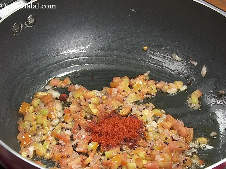 Step 17 – Add the chilli powder.