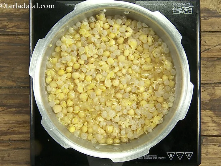 Step 8 – Mix well and pressure cook for 3 whistles. Allow the steam to escape before opening …