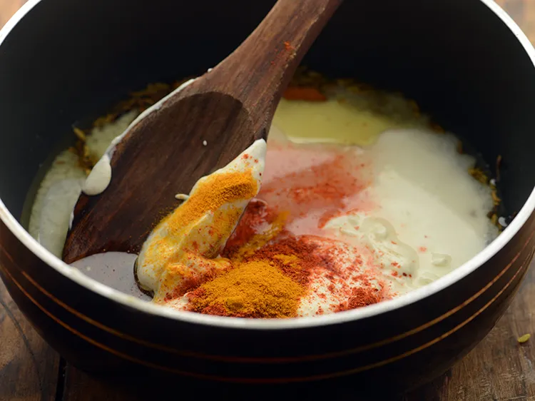 Step 20 – Add turmeric powder.