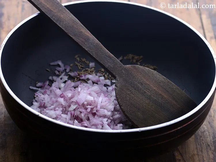 Step 16 – Add the onions. If you are Jain, skip adding onions.