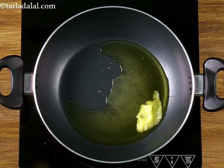 Step 11 – Heat the ghee in a deep non-stick pan. You can even make use of oil …