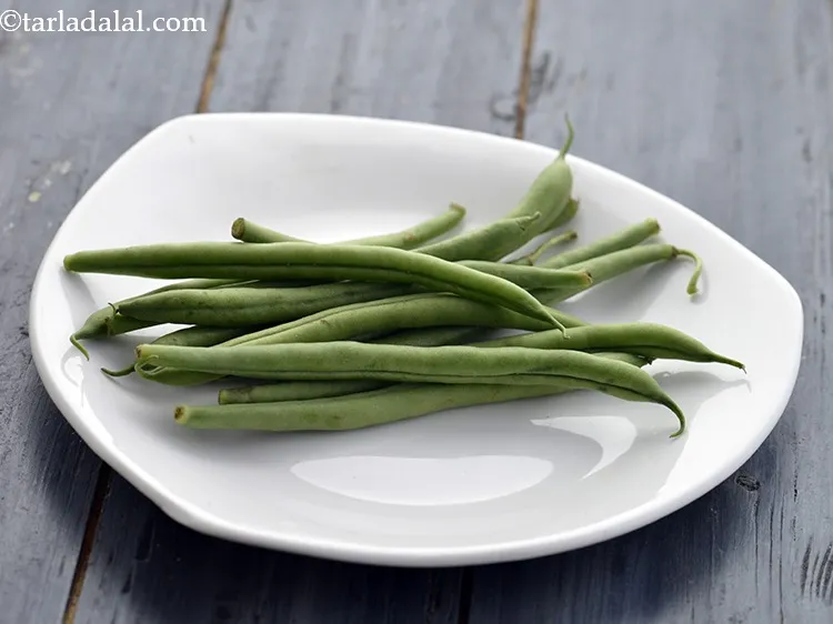 Step 16 – Now prepare the French Beans. Always look for the youngest, brightest and freshest looking French …