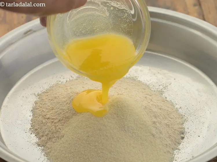 Step 4 – Add melted ghee.