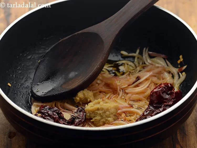 Step 14 – Add the ginger-garlic paste.