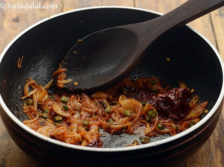 Step 17 – Mix well and saut&eacute; on a medium flame for 1 minute.