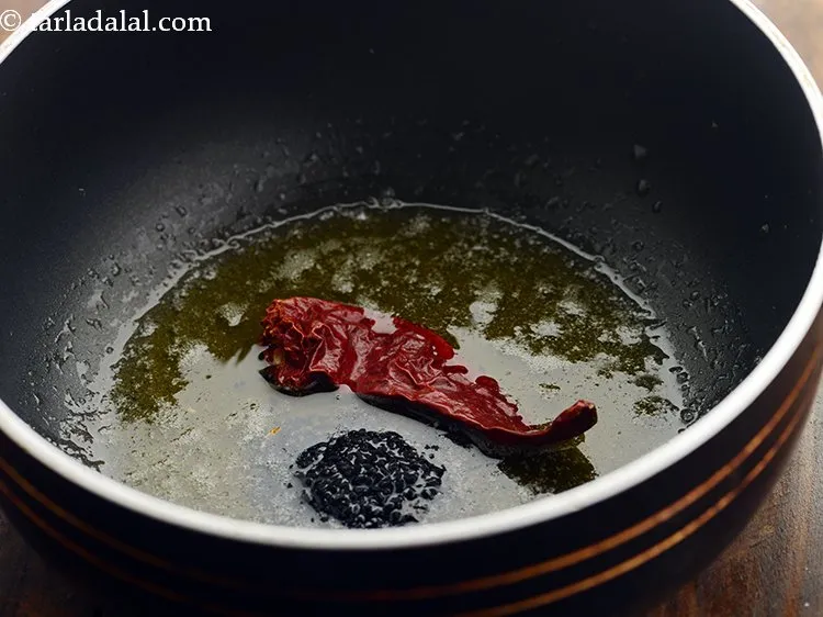 Step 15 – Add dry Kashmiri red chilli.