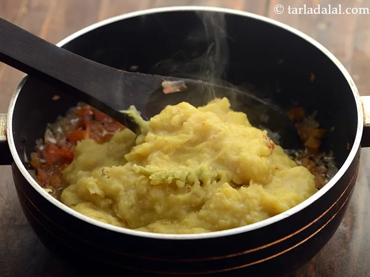 Step 22 – Add the cooked dal mixture.