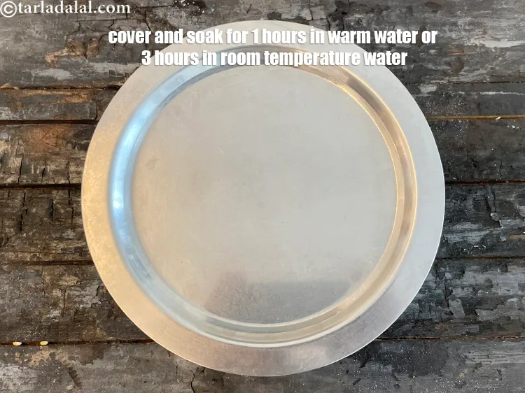 Step 6 – <meta charset="UTF-8" />Cover and soak green moong dal for 60 minutes in warm water or …