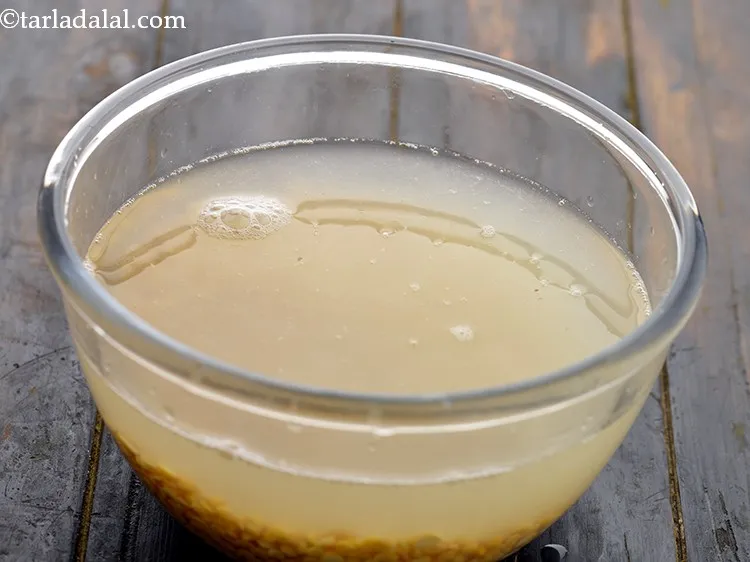 Step 11 – Soak both the dals in water for 30 minutes.