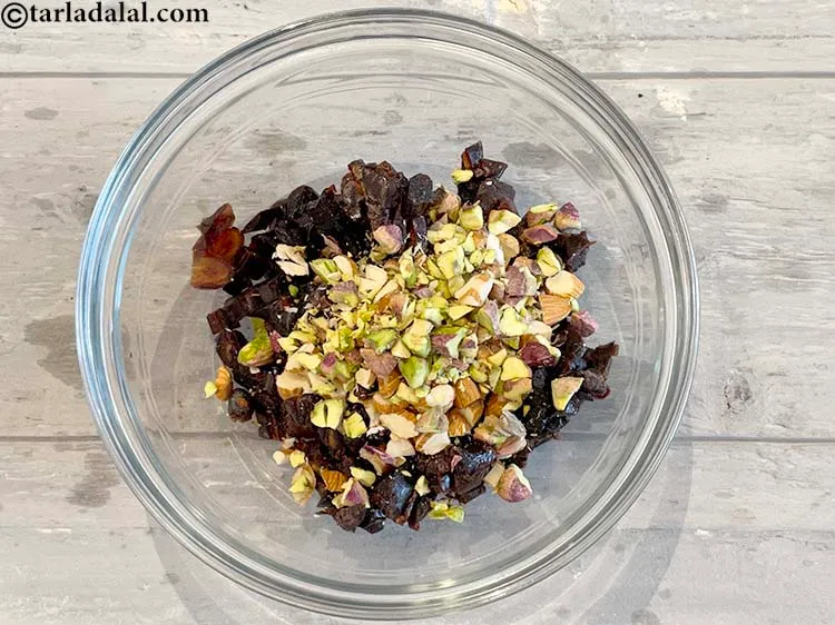 Step 5 – Add chopped pistachios. See why we love nuts.&nbsp;In general,&nbsp;<a href="https://www.tarladalal.com/recipes-using-walnuts-784">walnuts</a>,&nbsp;<a href="https://www.tarladalal.com/recipes-using-Cashew-Nuts-840">cashew nuts</a>,&nbsp;<a href="https://www.tarladalal.com/recipes-using-raw-peanuts--847">peanuts</a>,&nbsp;<a href="https://www.tarladalal.com/recipes-using-almonds-378">almonds</a>,&nbsp;<a href="https://www.tarladalal.com/recipes-using-pistachios-891">pistachios</a>&nbsp;and&nbsp;<a …