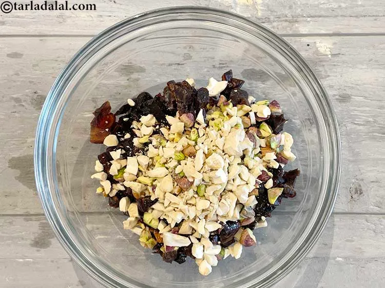 Step 6 – Add chopped cashew nuts.