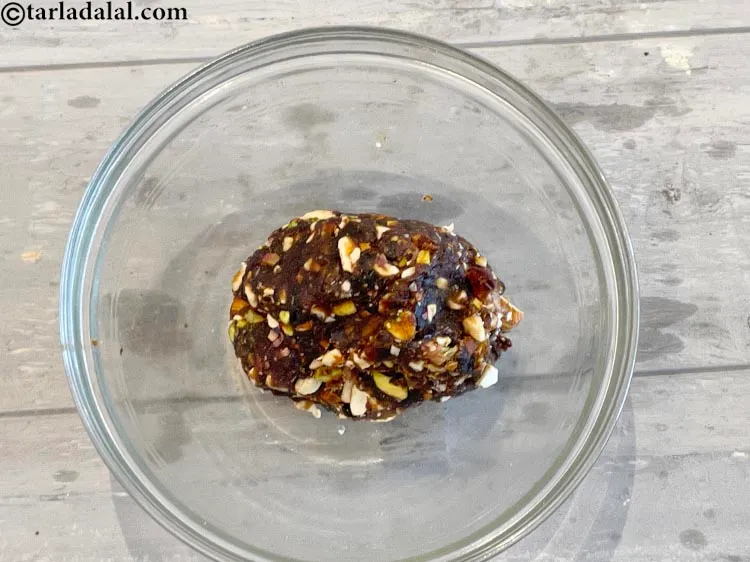 Step 7 – Mix with your hands to make a dough. This will happen easily as dates are …