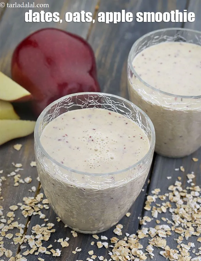Step 14 – Serve <strong>apple cinnamon smoothie | dates oats apple smoothie | healthy protein rich Indian smoothie …