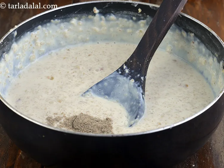 Step 23 – Switch off the flame, add 1/2 tsp&nbsp;<a href="https://www.tarladalal.com/glossary-cardamom-powder-elaichi-powder-265i">cardamom (elaichi) powder</a>.