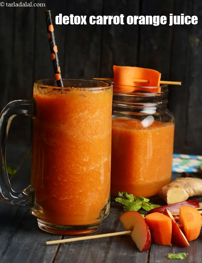 Step 16 – Serve <strong>carrot apple juice with ginger | healthy Indian&nbsp;carrot apple drink&nbsp;| detox carrot orange juice …