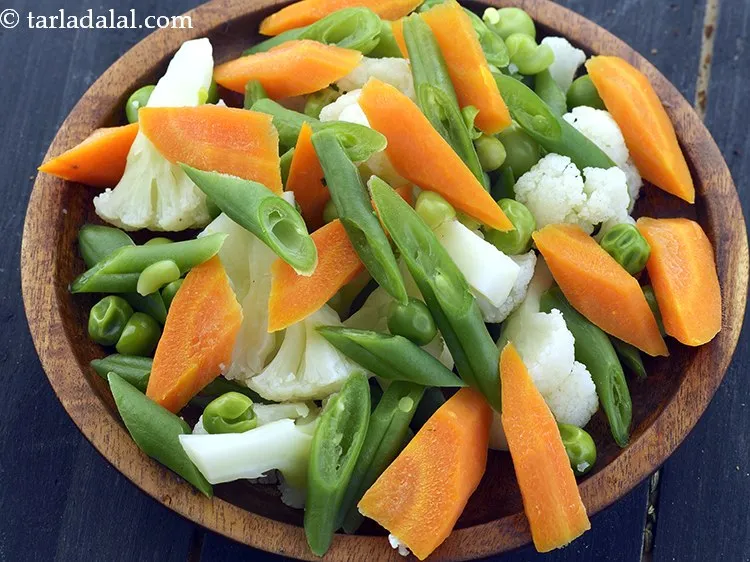 Step 19 – Boil the vegetables such that they get cooked and yet maintain a slight crunch.