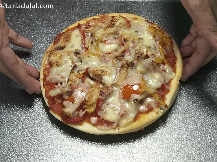 Step 20 – Repeat steps 1 to 7 to make 1 more <strong>double layered cheese veggie crunch pizza</strong>. …